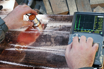 Ultrasonic or ultrasound testing to copper casting material. A common example is ultrasonic...
