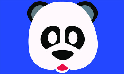flashcard panda bear vector cartoon character