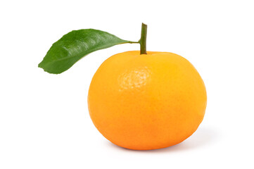Orange fruit with green leaf