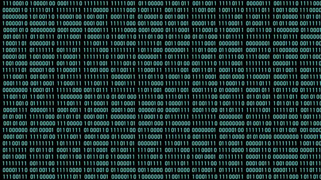 Binary code digital numbers background . digits moving . 4K video