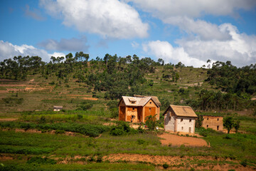 The homes of locals on the island of Madagascar