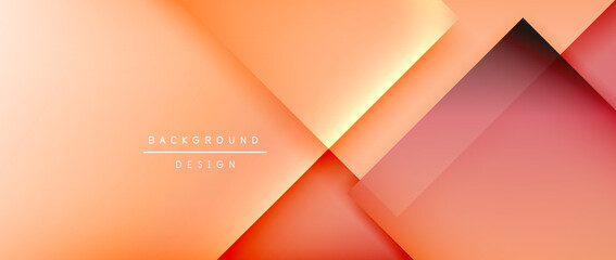 Square shapes composition, fluid gradient geometric abstract background. 3D shadow effects, modern design template
