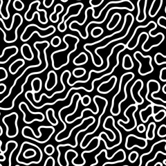 Black and white topographic lines organic seamless patterns