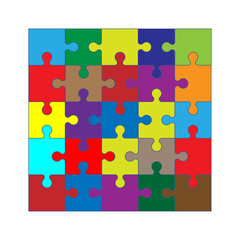 Set puzzle pieces. Texture mosaic background. Vector.