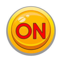 Yellow button. Vector icons. For applications, sites. Round shape. On
