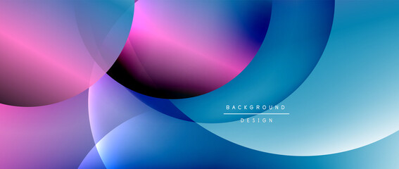 Circle modern geometric abstract background with liquid gradients