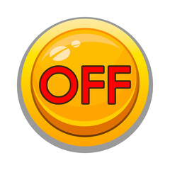 Yellow button. Vector icons. For applications, sites. Round shape. Off
