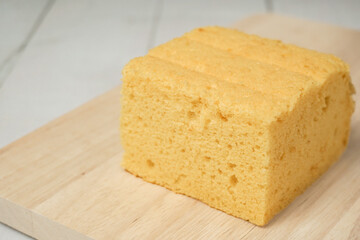 A piece of sponge cake.