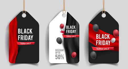 Black Friday sale black tag, round banner, advertising, vector Design