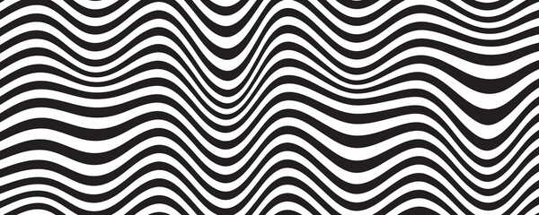 Distorted line background. Opt illusion pattern