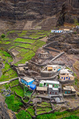 Fontainhas village and terrace fields in Santo Antao island, Cape Verde