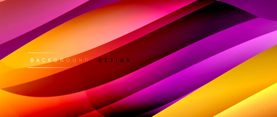 Fluid gradient waves with shadow lines and glowing light effect, modern flowing motion abstract background for cover, placards, poster, banner or flyer