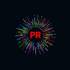 PR logo. Public relations icon