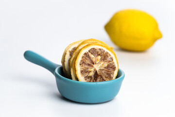 the dried lemon slices closeup