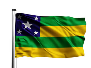 Sergipe flag. One of the states of Brazil. White Background.  - obrazy, fototapety, plakaty