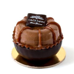 chocolate cake isolated on white