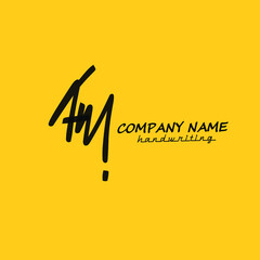 Am initial handwriting logo vector