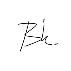 Bk initial handwriting logo vector