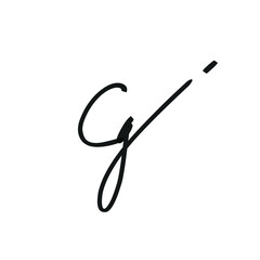 Cg initial handwriting logo vector