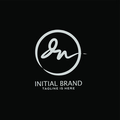 dn initial handwriting logo vector