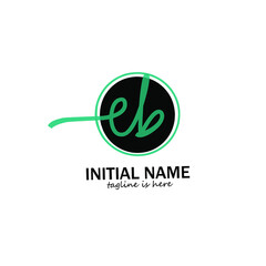 eb initial handwriting logo vector