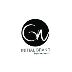 GN initial handwriting logo vector