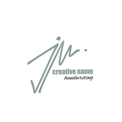 jm initial handwriting logo vector