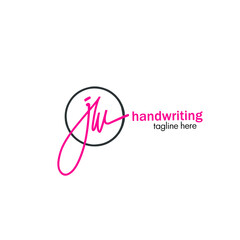 jw initial handwriting logo vector