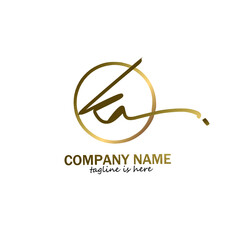ka initial handwriting logo vector