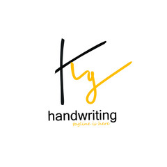 Kg initial handwriting logo vector