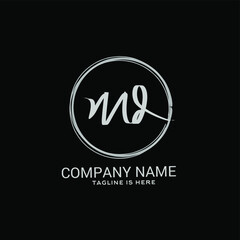 Md initial handwriting logo vector