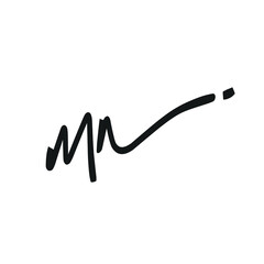 Mn initial handwriting logo vector