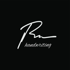 Rn initial handwriting logo vector