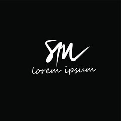 Sm initial handwriting logo vector