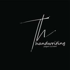 Th initial handwriting logo vector