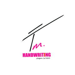 Tm initial handwriting logo vector