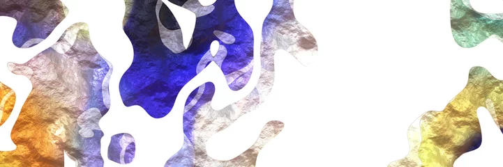 Behangcirkel abstracte moderne glanzende achtergrondafbeelding met oppervlaktetextuur en zilveren, pastelgrijze en donkere leiblauwe kleuren op witte achtergrond © Eigens