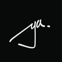 ya initial handwriting logo vector