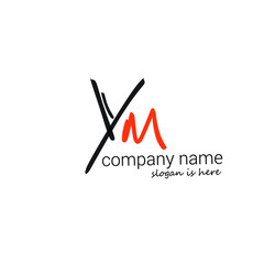 Ym initial handwriting logo vector