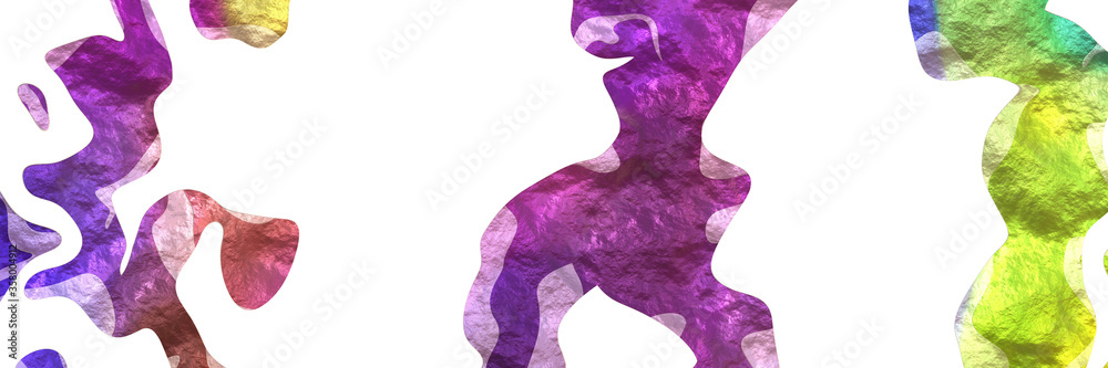 Poster modern shaped abstract figure background element with surface texture and antique fuchsia, khaki and olive drab colors on white background