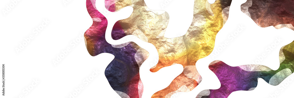 Poster abstract modern shaped figure background element with surface texture and pastel brown, old mauve and antique white colors on white background
