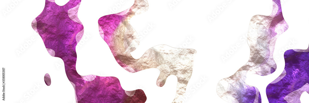 Poster modern shaped abstract figure background element with surface texture and antique fuchsia, misty rose and pastel purple colors on white background