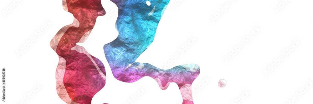 Poster modern shaped abstract figure background element with surface texture and indian red, steel blue and