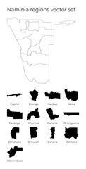 Namibia map with shapes of regions. Blank vector map of the country with regions. Borders of the country for your infographic. Vector illustration.