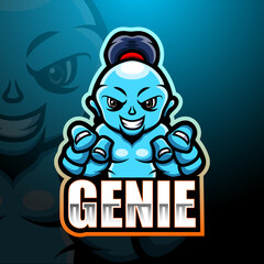 Genie mascot esport logo design