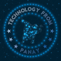 Technology From Panay. Futuristic geometric badge of the island. Technological concept. Round Panay logo. Vector illustration.