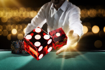 Man gambling at the craps table - 358008556