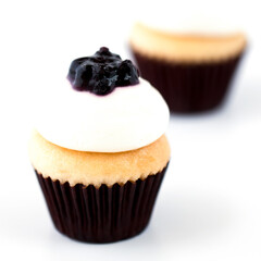 blueberry muffin isolated on white