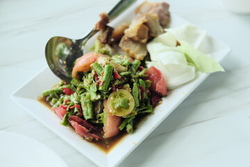 Long Bean Salad with Crispy Pork
