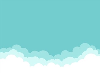Clouds background. Vector wide horizontal illustration. Sky wallpaper